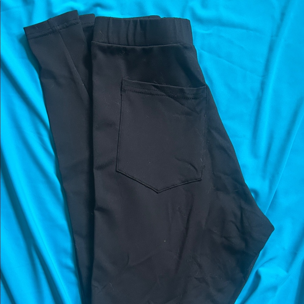 Elhoffer Design Essential High Waisted Black Leggings With Pockets, size S